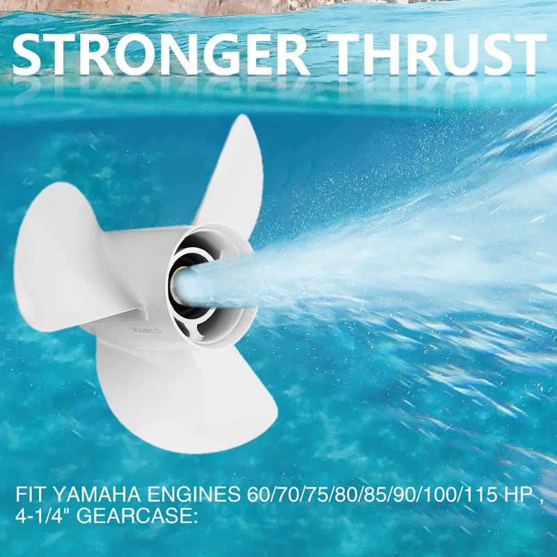 Qiclear 13 1/4 x 17-K | 6E5-45945-01-EL OEM Upgrade Aluminum Outboard Moto Boat Propeller fit Yamaha Engines 60-115 HP, 15 Spline Tooth - Image 5